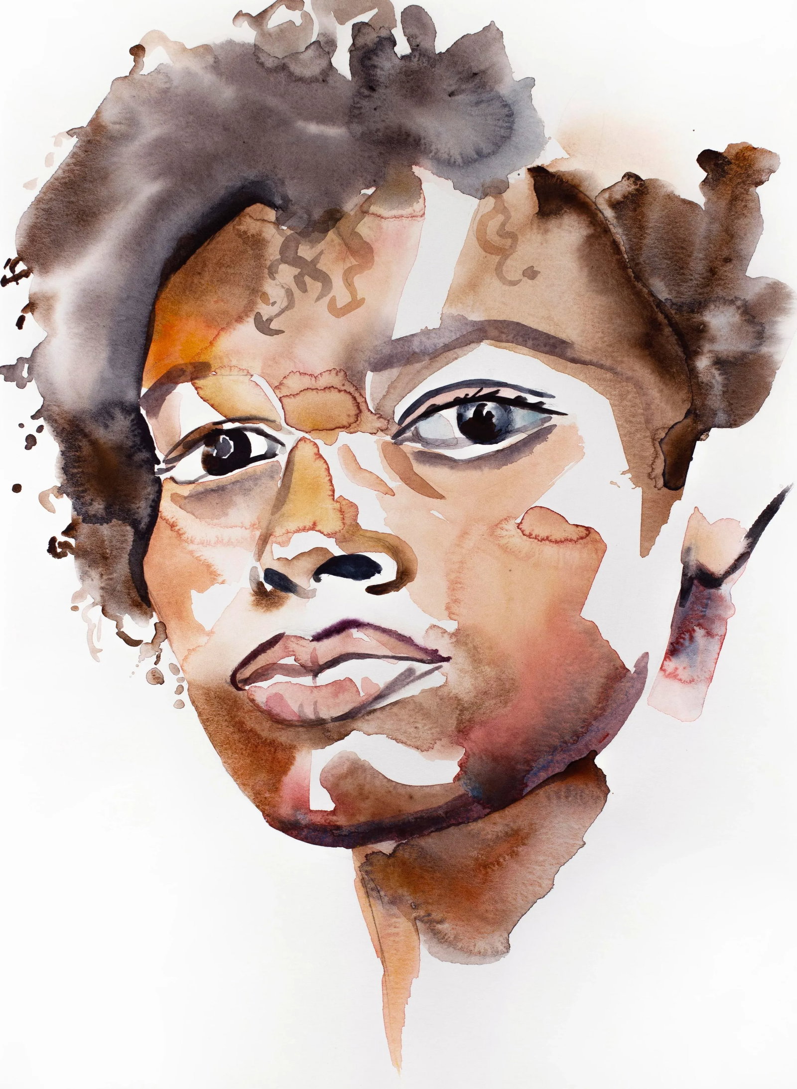 Mend No. 5 Contemporary Original Expressionist Portrait Watercolor Painting by Elizabeth Becker: Original watercolor painting on 140 lb cold press paper Artist: Elizabeth Becker Year: 2020 Image and Paper Size: 11" x 15" Signed on front Condition: Imperfections: No Imperfections Materials &