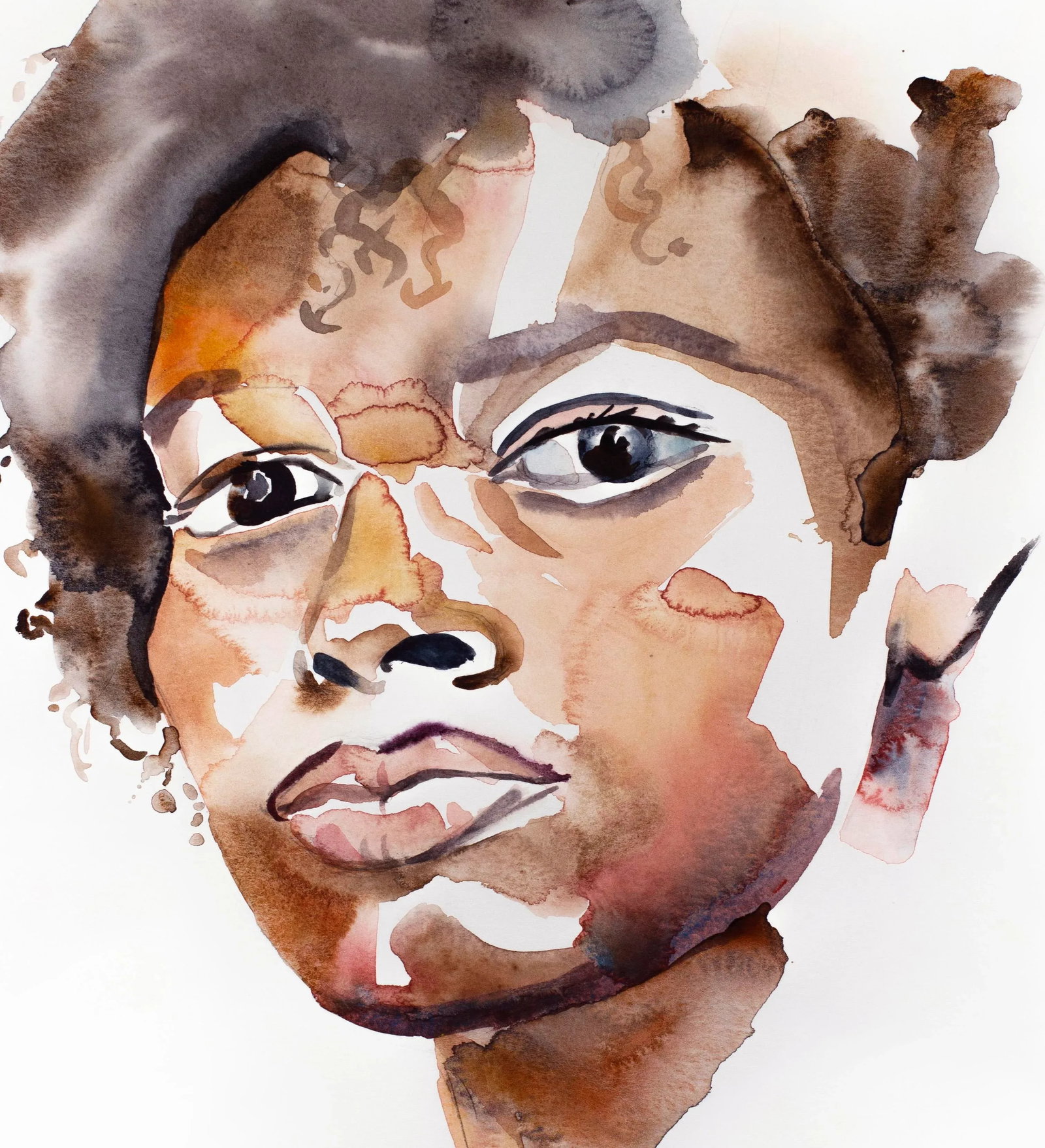Mend No. 5 Contemporary Original Expressionist Portrait Watercolor Painting by Elizabeth Becker - 2