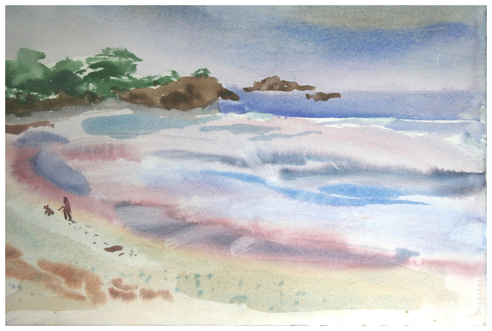 Beach Walk With a Friend Figurative by Les Anderson - 3
