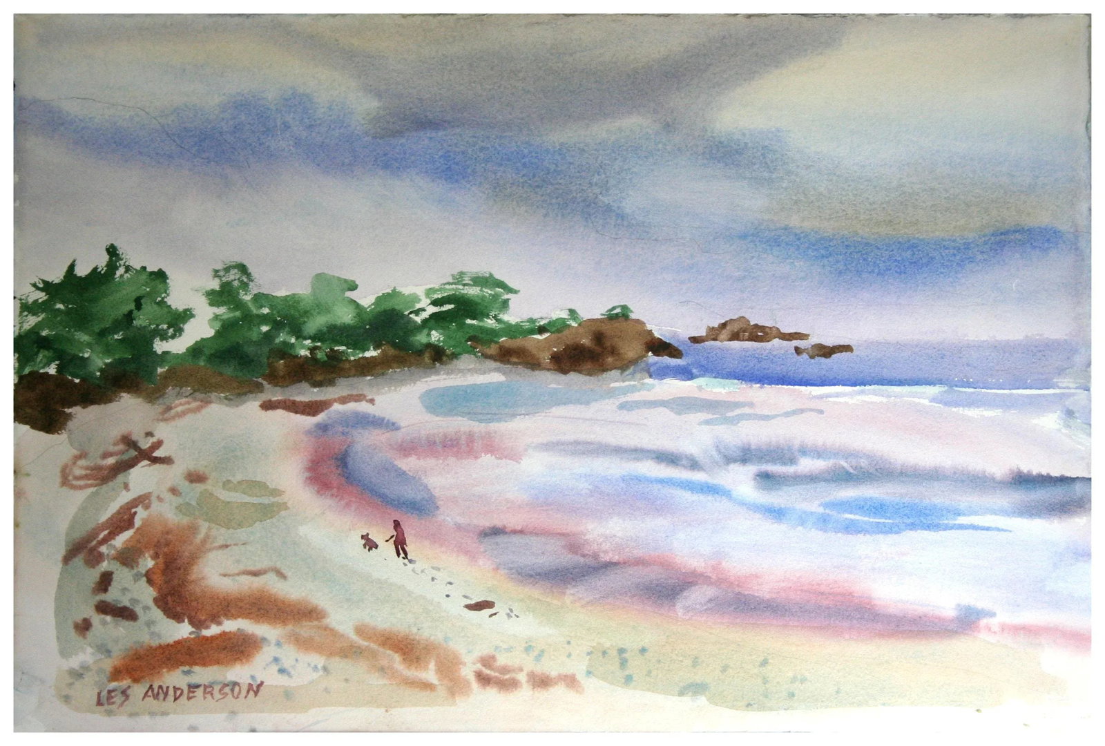 Beach Walk With a Friend Figurative by Les Anderson - 4