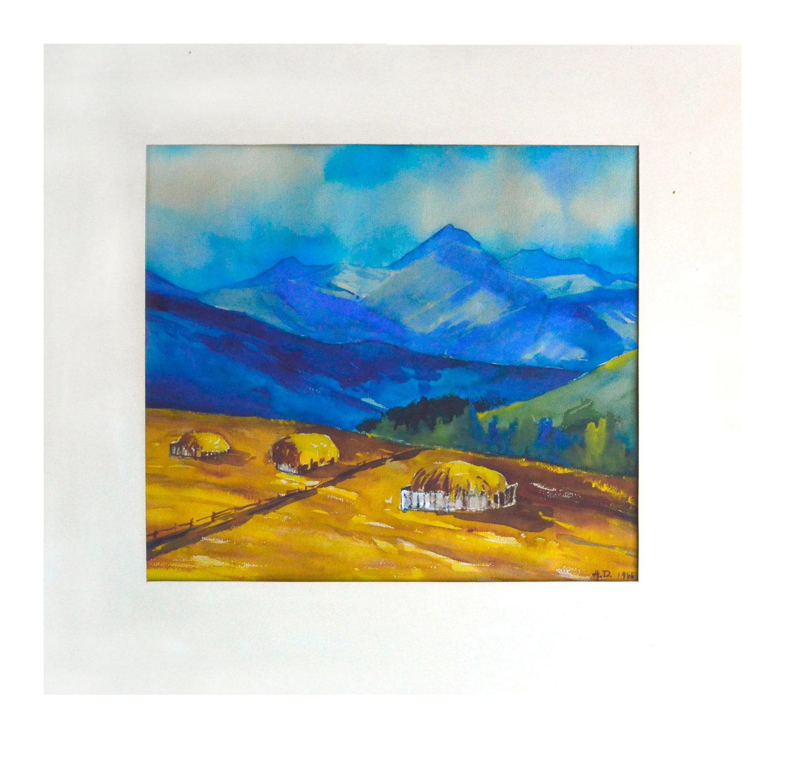 Mid Century Landscape -- Blue Mountain, Golden Hilltop - 5
