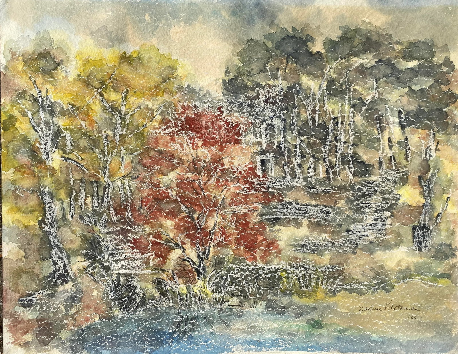 1966 Nadine Vartanian Impressionist Landscape - 3