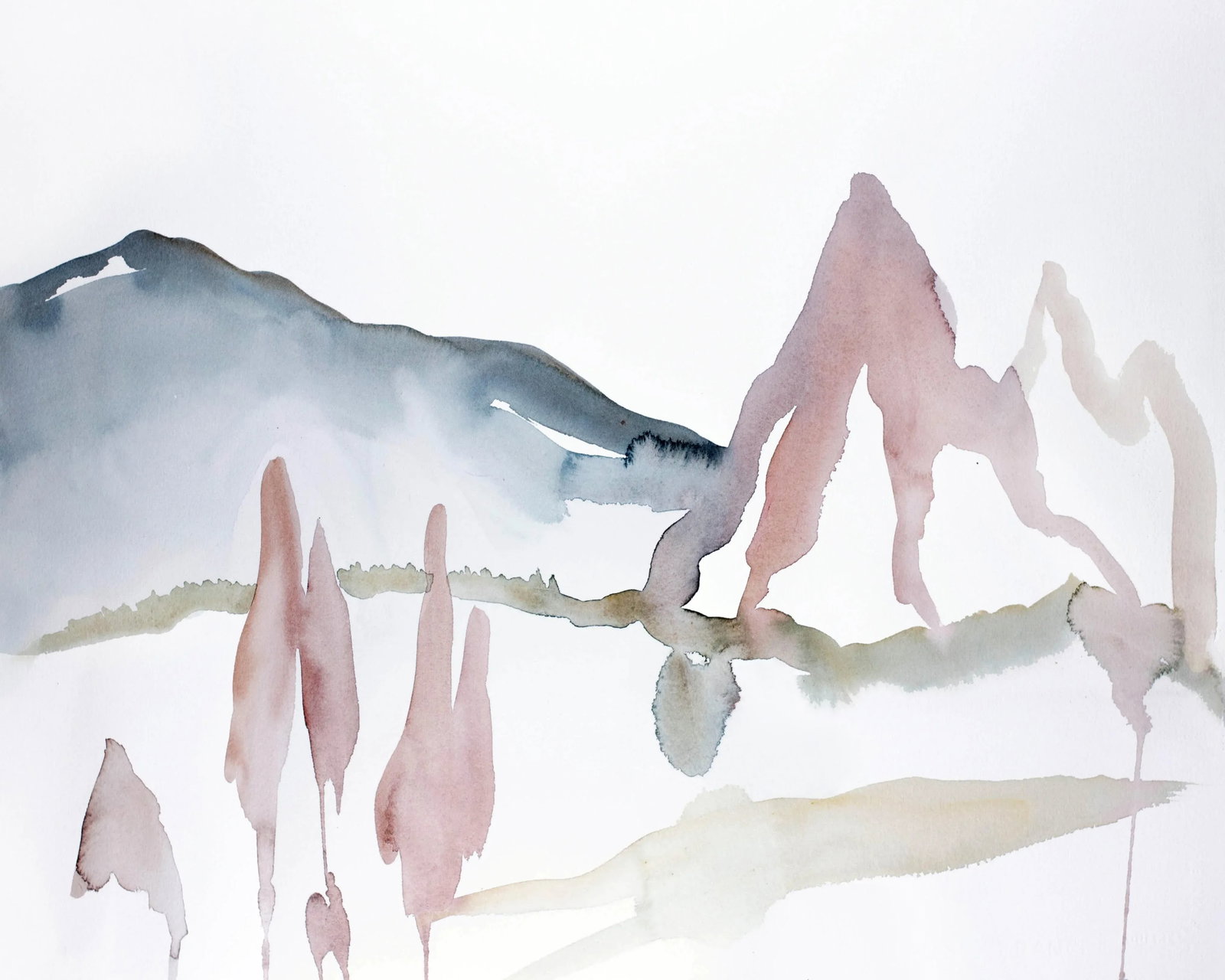 Colorado No. 34 Contemporary Original Watercolor Painting by Elizabeth Becker: Original watercolor painting on 140 lb cold press paper Artist: Elizabeth Becker Year: 2022 Image and Paper Size: 16" x 20" Signed on front Condition: Imperfections: No Imperfections Materials & T
