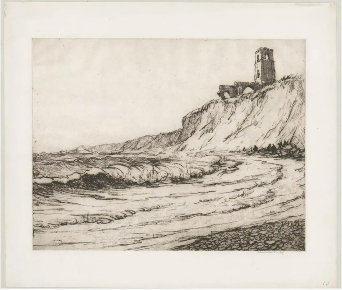 1912 Nelson Dawson Dunwich Coastal Etching - 2