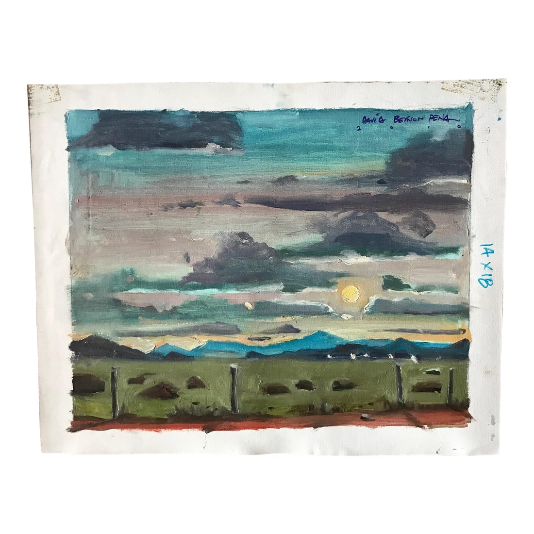 Arizona's Blaze: A Captivating Original Oil Landscape Painting by David Beynon Pena: Experience the dramatic beauty of the Arizona desert in all its glory with this breathtaking original oil landscape painting. The artist masterfully captures the awe-inspiring contrast between the