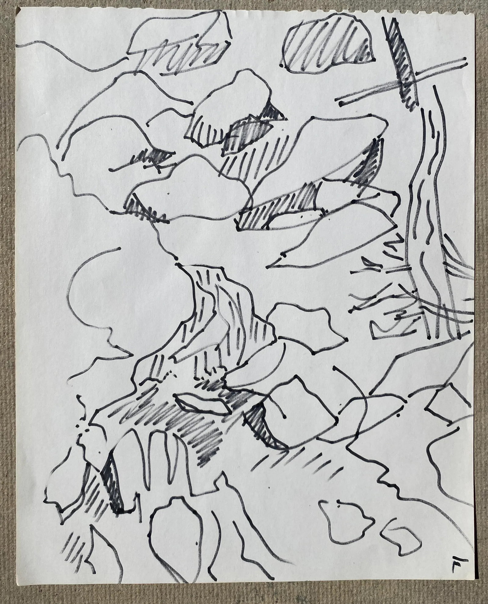 1960s Frank Wallace Rocky Landscape - 3