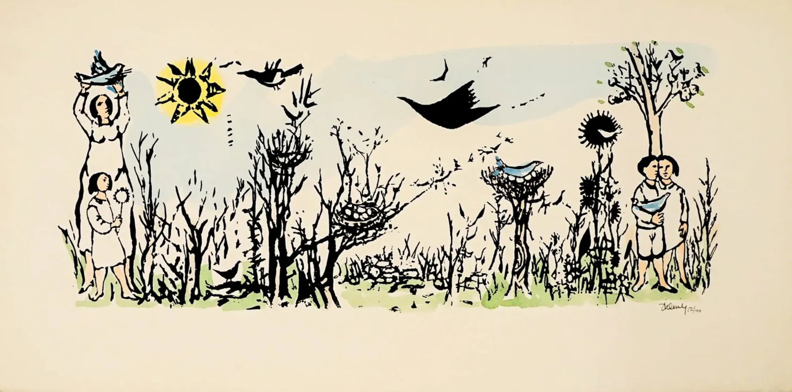 1973 Frank Kleinholz Homage to Life Serigraph With Hand Coloring - 3