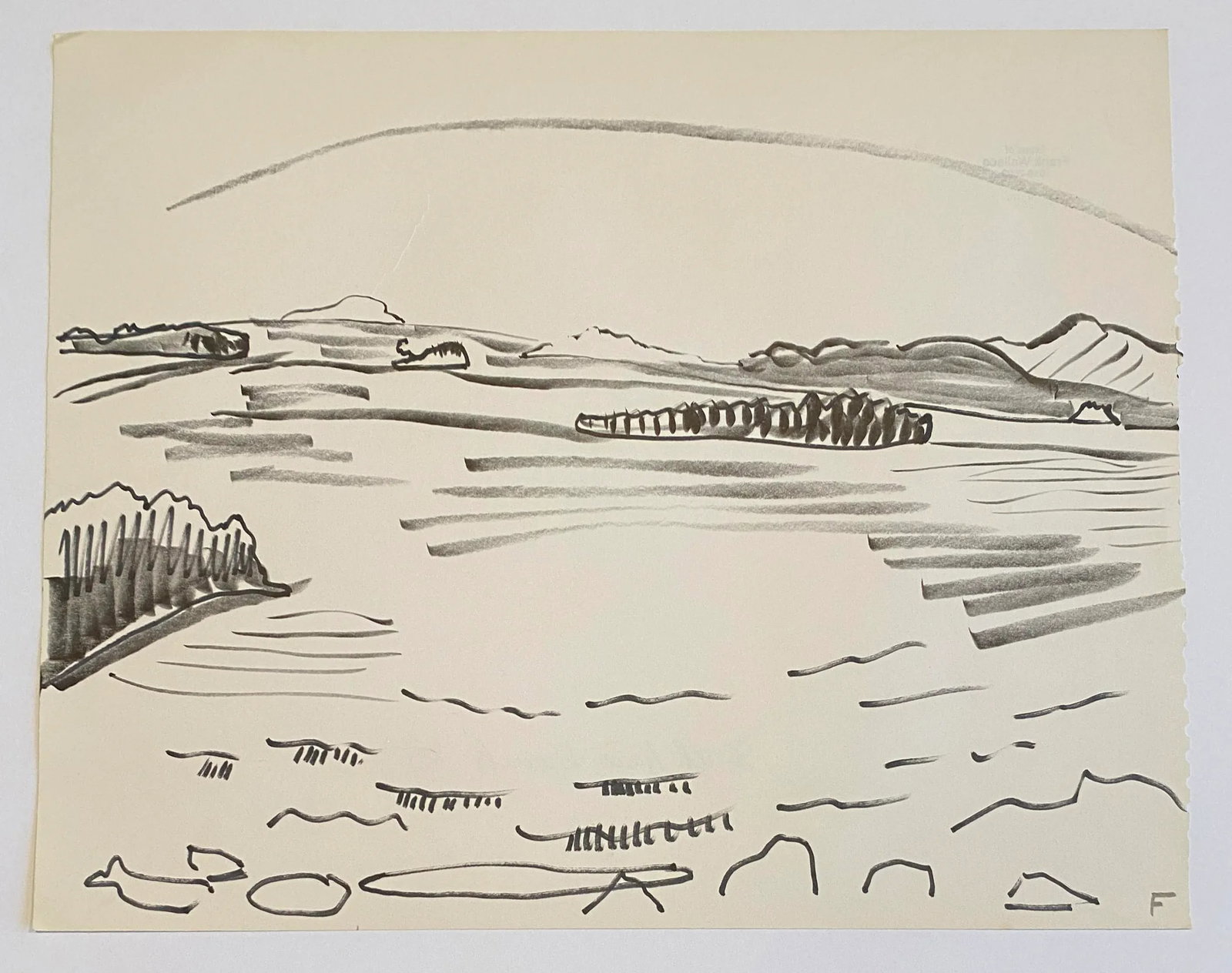 1985 Frank Wallace South Hero Beach Vermont Drawing - 2