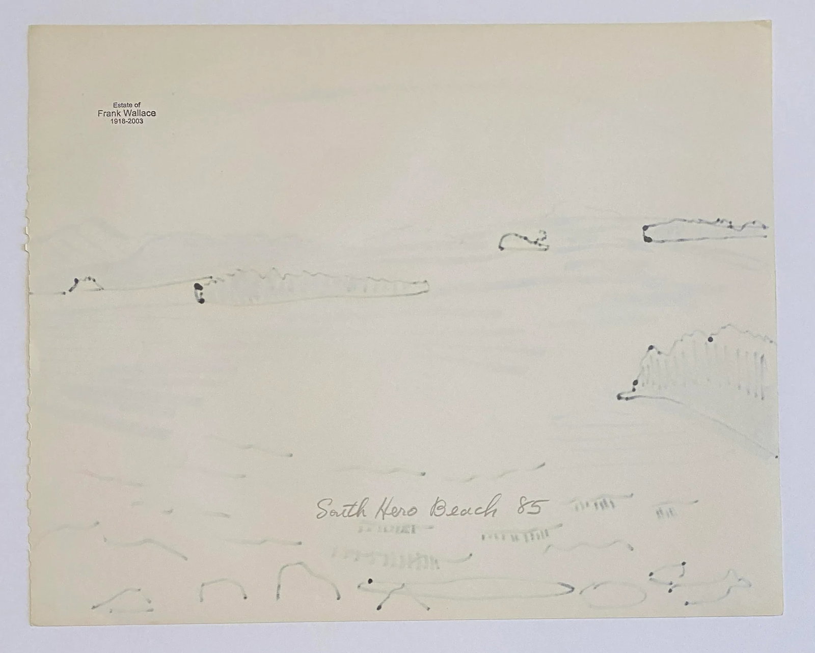 1985 Frank Wallace South Hero Beach Vermont Drawing - 3