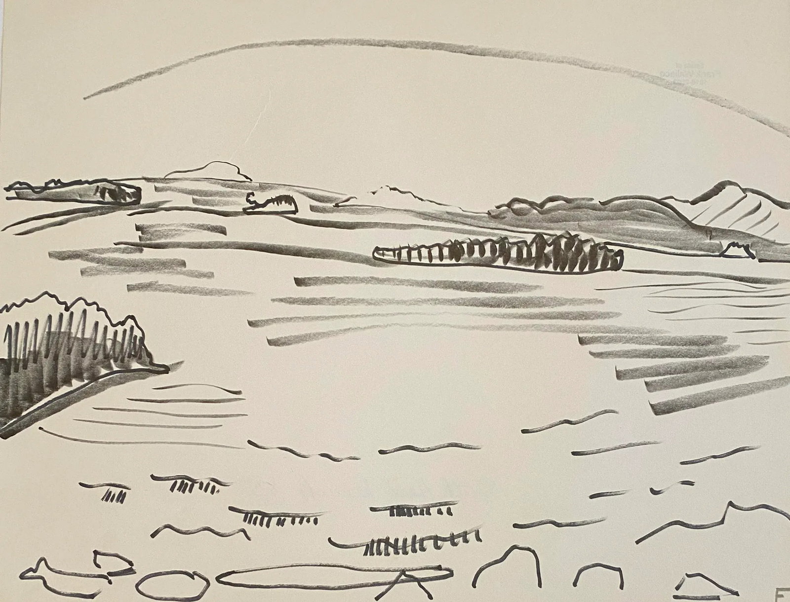 1985 Frank Wallace South Hero Beach Vermont Drawing - 4