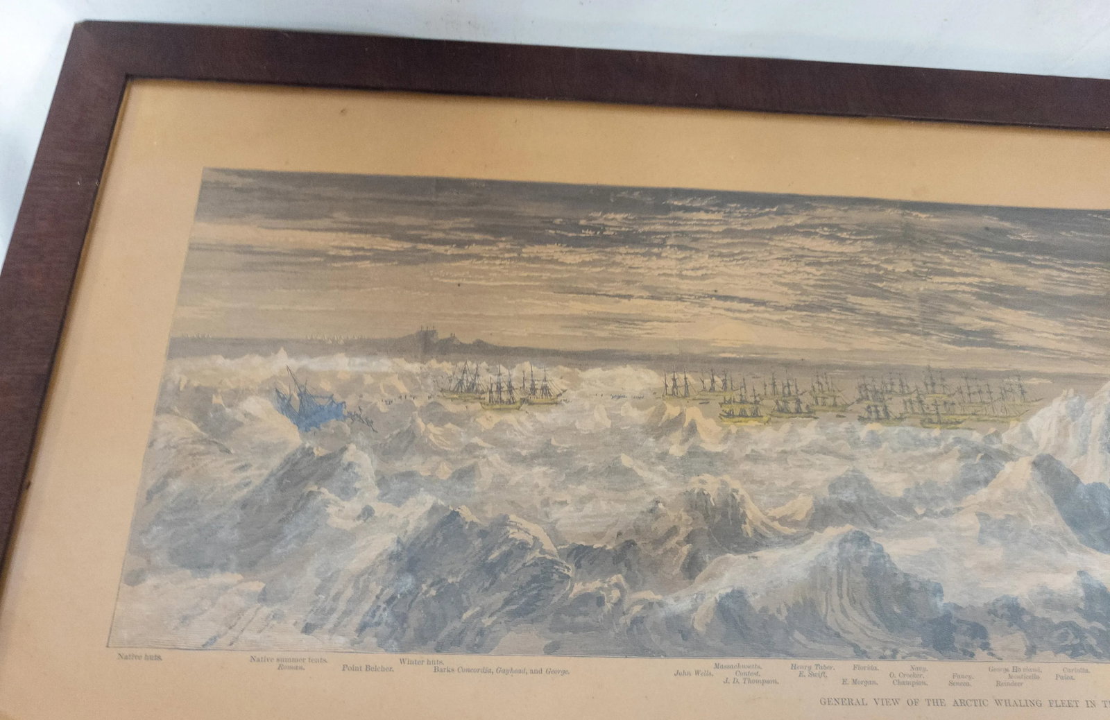 19th Century Hand Colored Nautical Engraving Print of Whaling Ships - 5