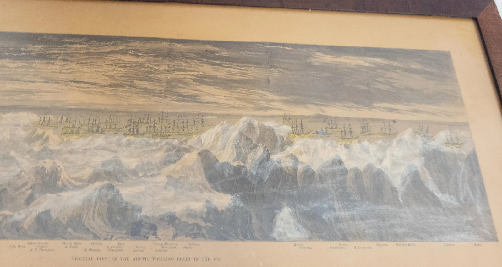 19th Century Hand Colored Nautical Engraving Print of Whaling Ships - 6