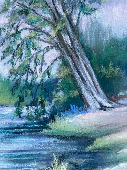Before the Thunder Contemporary Original Impressionist Landscape Pastel Drawing by Kathleen Ney - 4