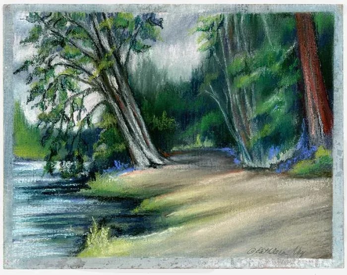 Before the Thunder Contemporary Original Impressionist Landscape Pastel Drawing by Kathleen Ney - 5
