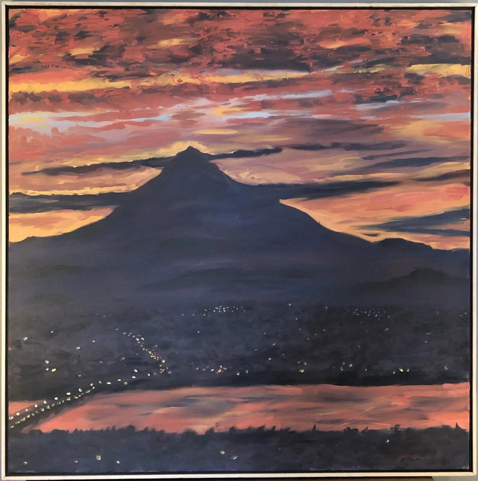 1988 Dan Jones Oil on Canvas Painting of "Daybreak: Portland, Oregon", Framed - 2