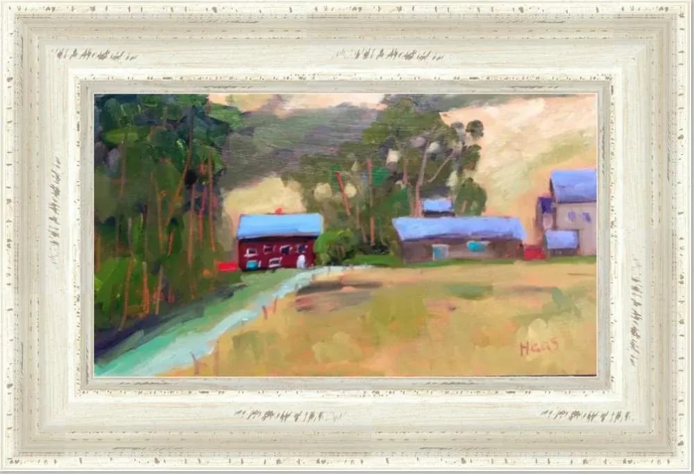Contemporary Oil Painting Landscape, Bodega Bay Farm, Original Oil - 11