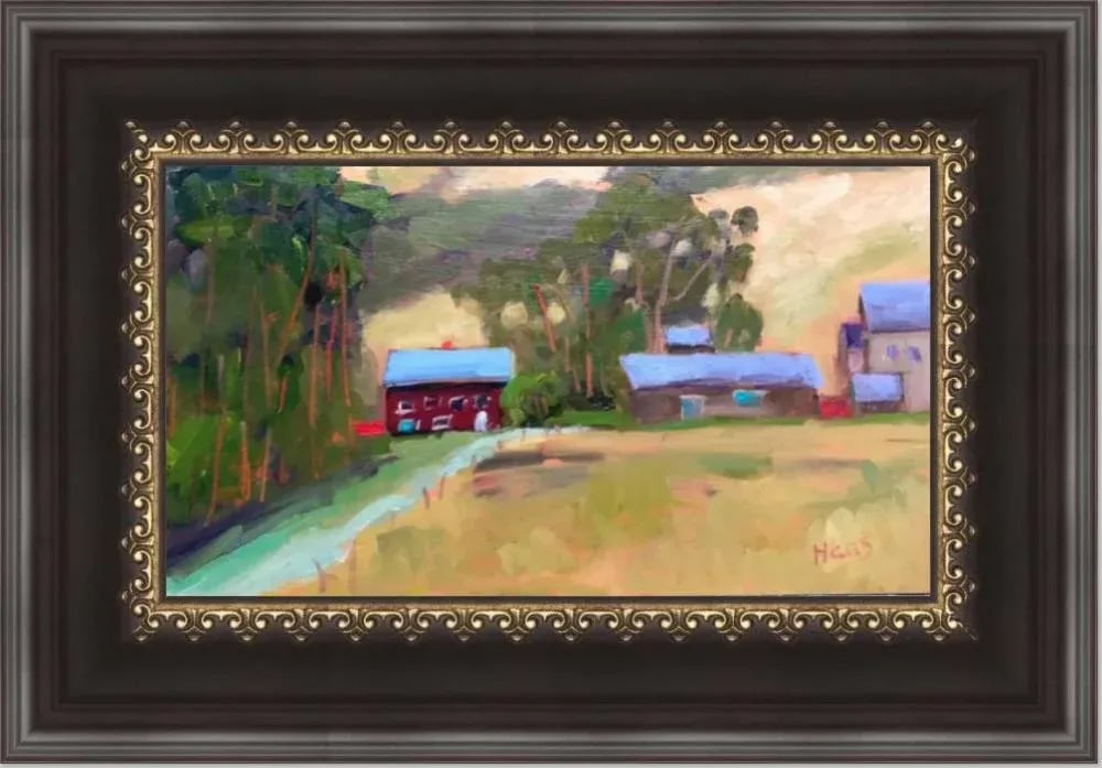 Contemporary Oil Painting Landscape, Bodega Bay Farm, Original Oil - 12