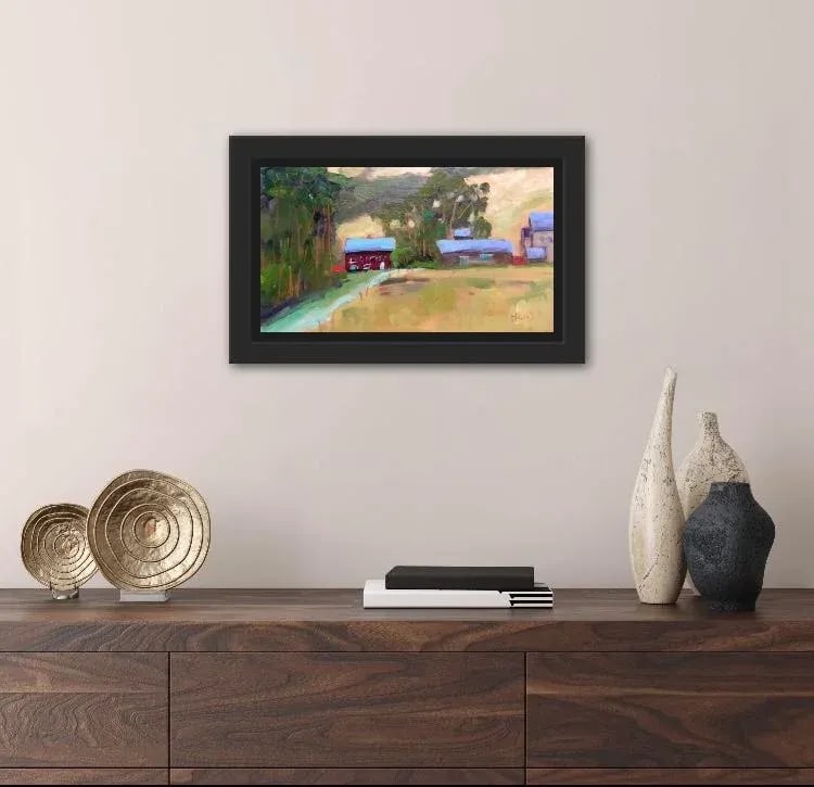 Contemporary Oil Painting Landscape, Bodega Bay Farm, Original Oil - 3