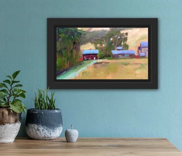 Contemporary Oil Painting Landscape, Bodega Bay Farm, Original Oil - 4