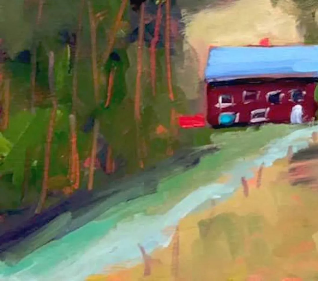 Contemporary Oil Painting Landscape, Bodega Bay Farm, Original Oil - 5