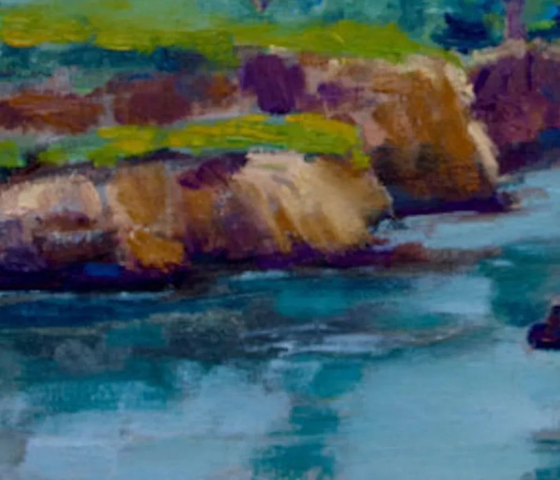 Modern Impressionist Coastal Seascape, Original Oil Painting - 2
