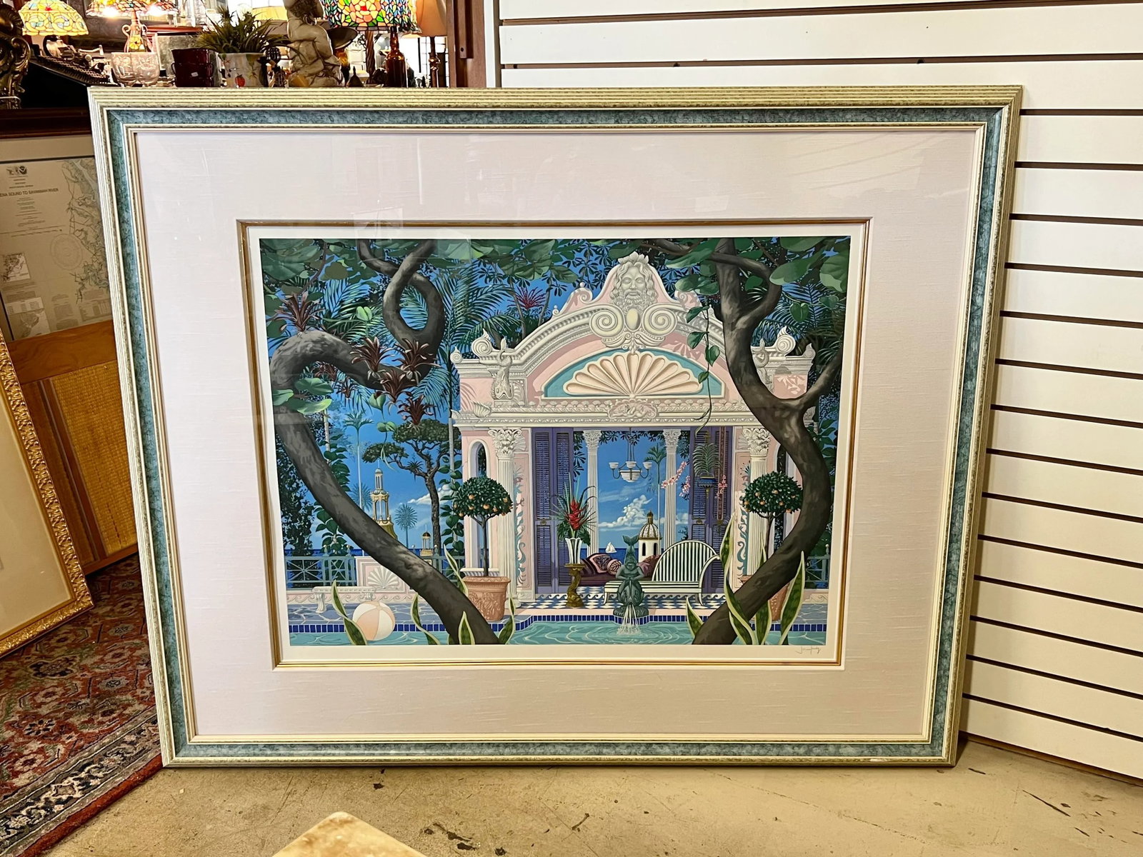 John Kiraly "Temple of Sun" Framed & Signed Whimsical Interior Scene Serigraph - 11