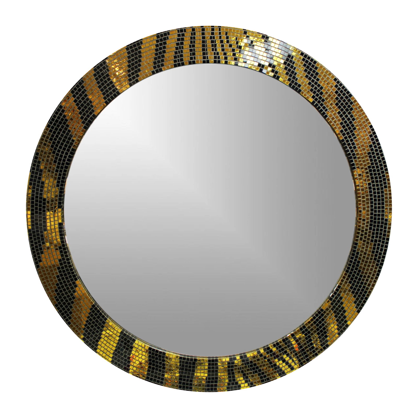 Custom Round Mosaic Tiger Skin Mirror