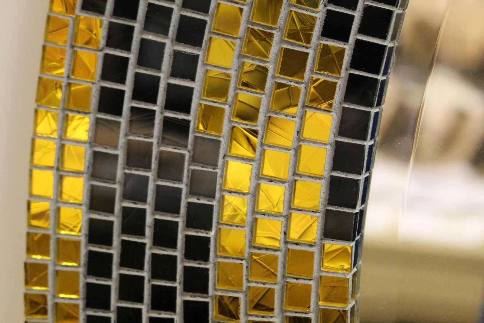 Custom Round Mosaic Tiger Skin Mirror - 2