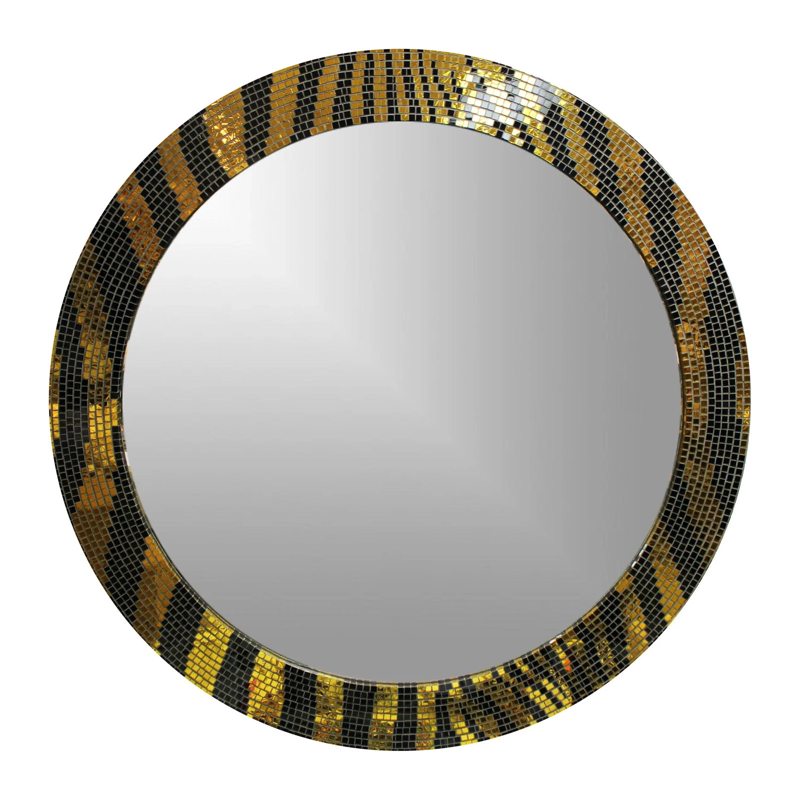 Custom Round Mosaic Tiger Skin Mirror - 7