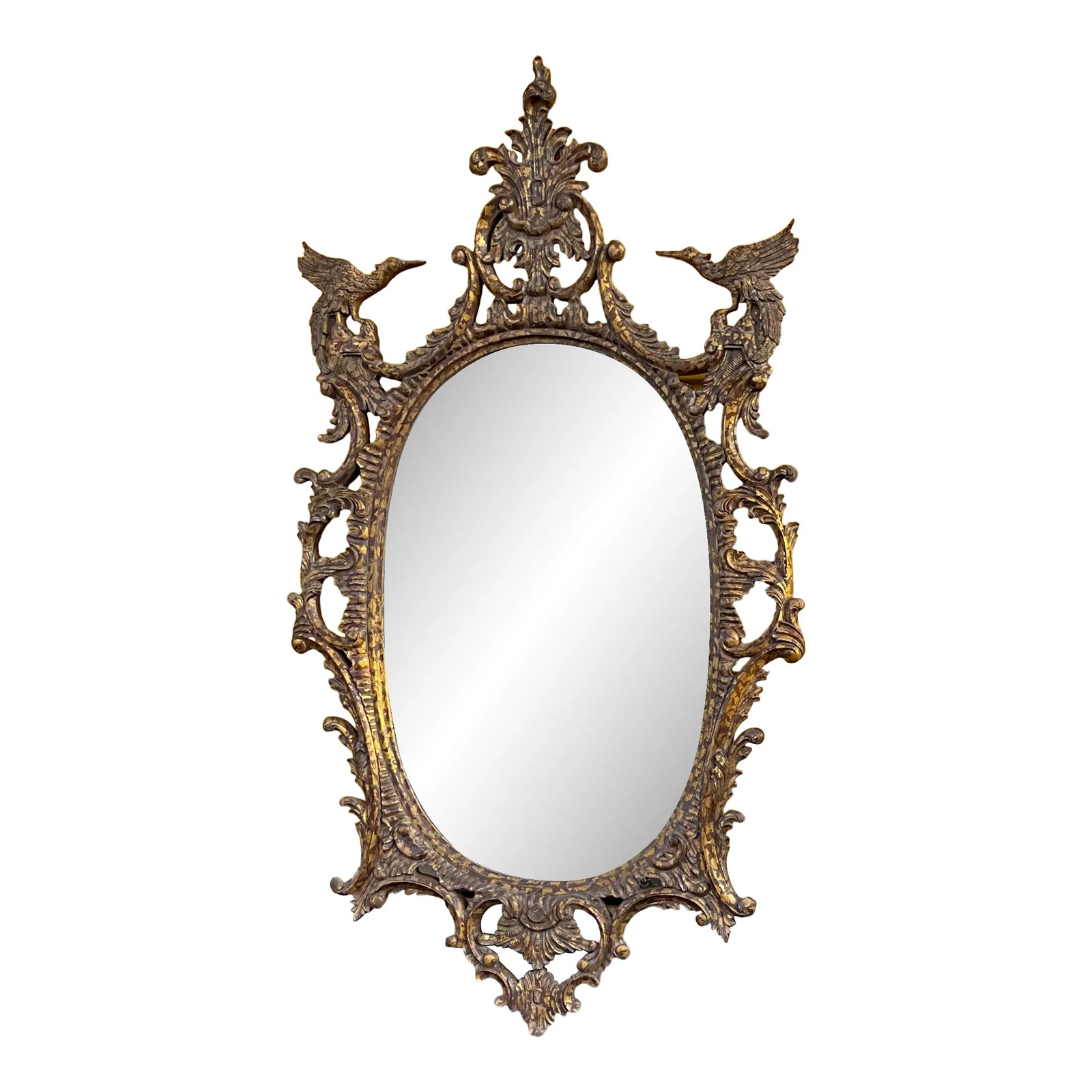 Monumental Chinese Chippendale Style Gilded Faux Tortoise Mirror by La Barge: This is a monumental Chinese Chippendale style mirror with a faux tortoise finish by La Barge. It is Italian and marked on the back. It is in very good condition. Condition: Alterations: Original