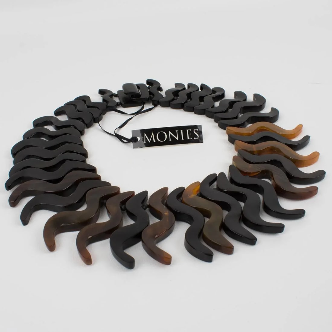 Monies Oversized Faux-Horn Resin Bib Choker Necklace - 2