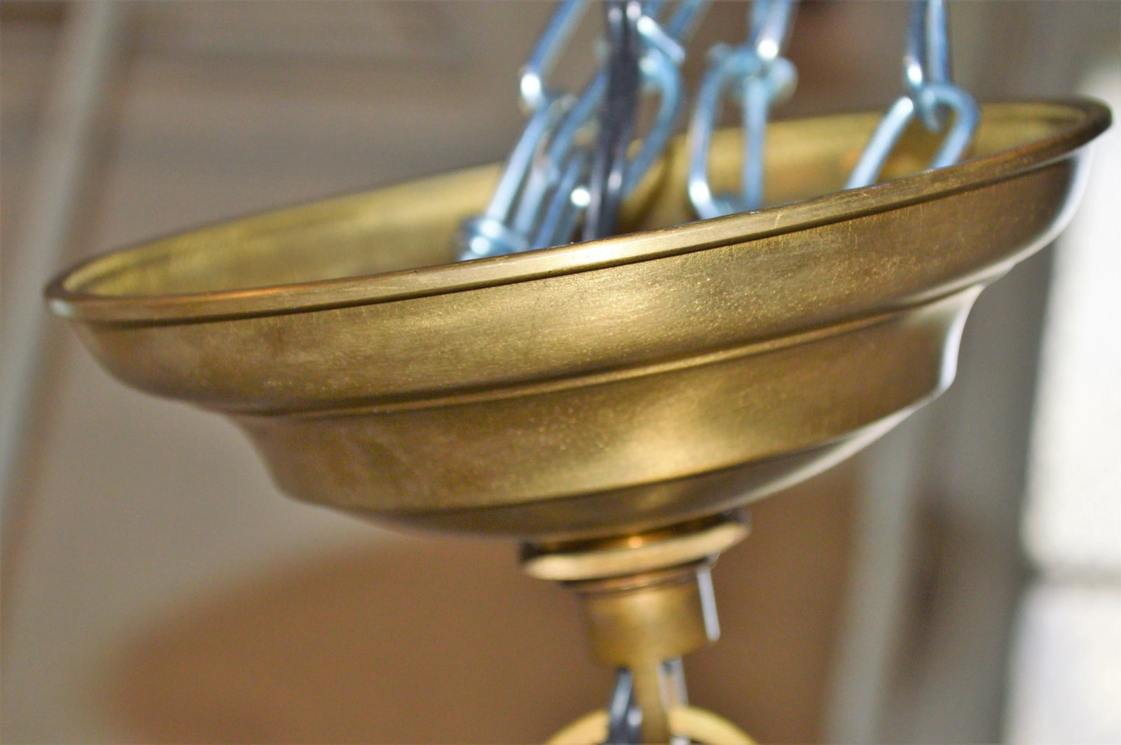 Baker Furniture Thomas Pheasant Brushed Brass Gold Crystal White Shade Bracelet Pendant - 5