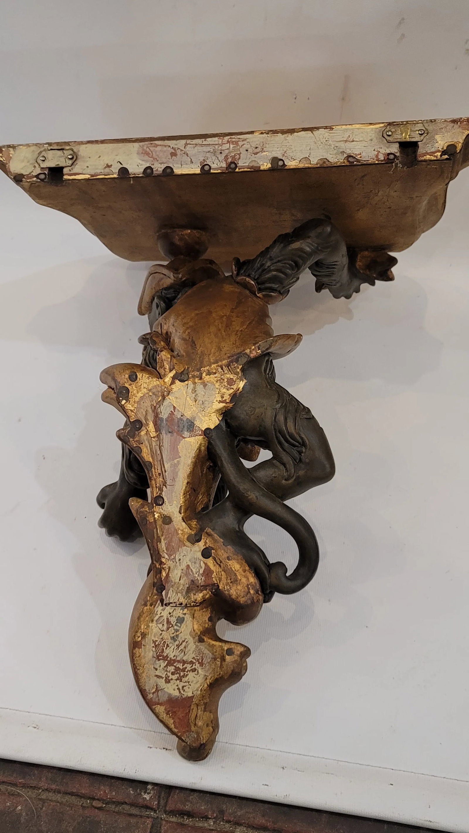 Baroque Pair Maitland Smith Monkey Shelfs With a Banana - 6