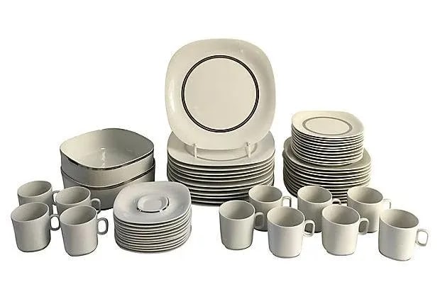 Modernist Suisse Langethal Dinner China Service - Set of 60 - 2