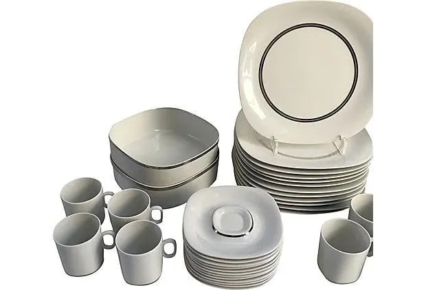 Modernist Suisse Langethal Dinner China Service - Set of 60 - 5