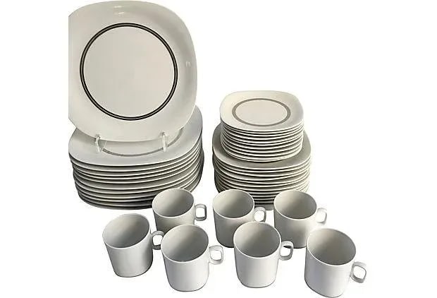 Modernist Suisse Langethal Dinner China Service - Set of 60 - 6