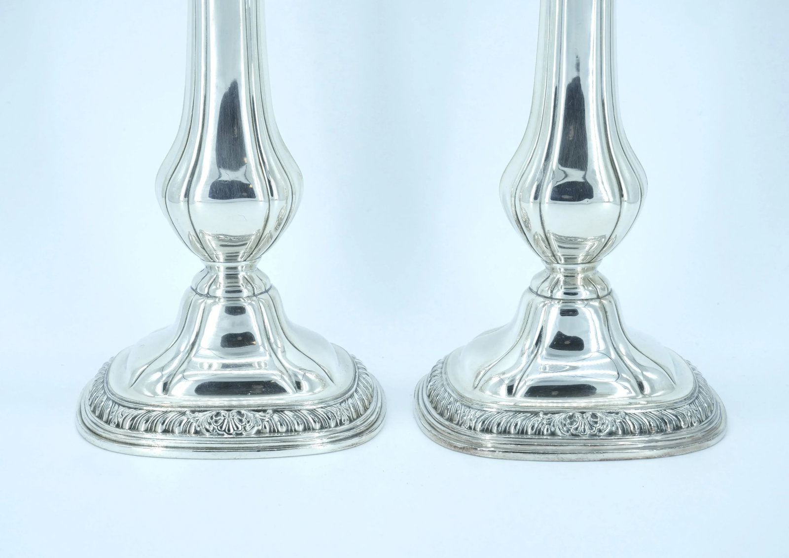 Pair Gorham Silverplate Candlesticks in the English Regency Style - 4