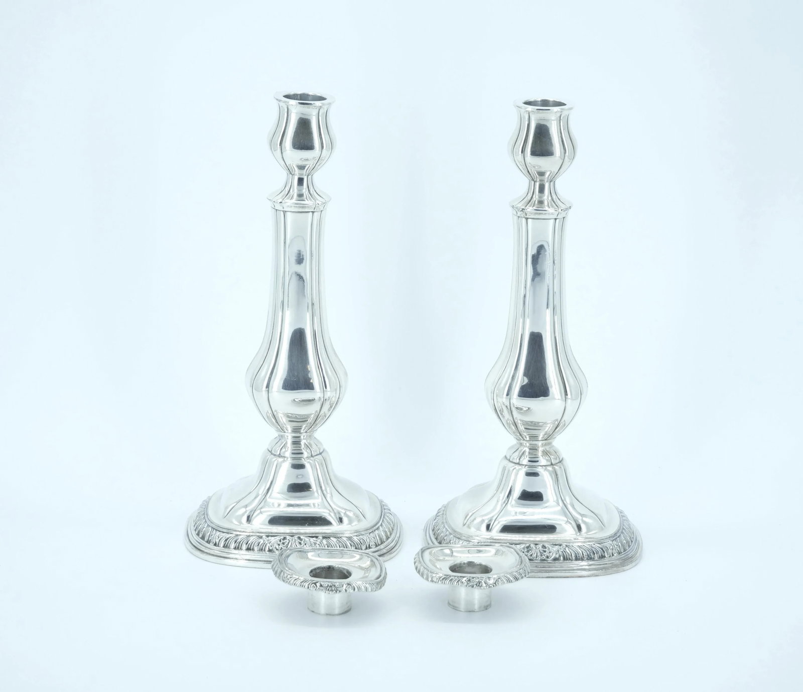 Pair Gorham Silverplate Candlesticks in the English Regency Style - 5