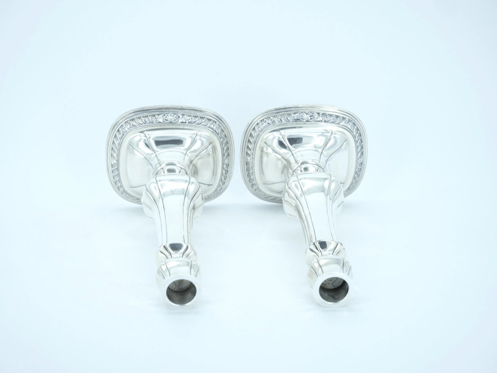 Pair Gorham Silverplate Candlesticks in the English Regency Style - 9