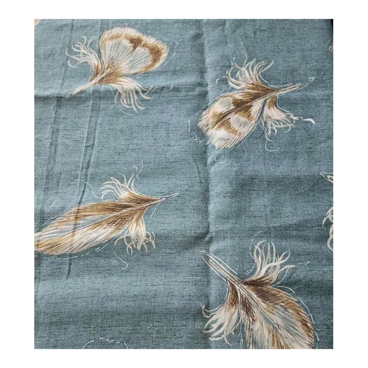 1980s Schumacher Feathers Fabric- 2.75 Yards: 2.75 yards of the most beautiful Schumacher fabric in their 'Feathers' pattern. Screen printed, gorgeous, with a hefty weight to the fabric as well. I found it really hard to narrow down a specific