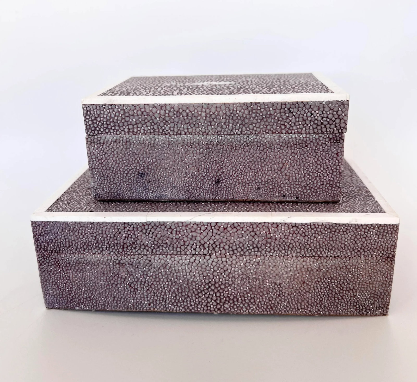 1980s Vintage Maitland - Smith Genuine Shagreen Boxes - Set of 2 - 10