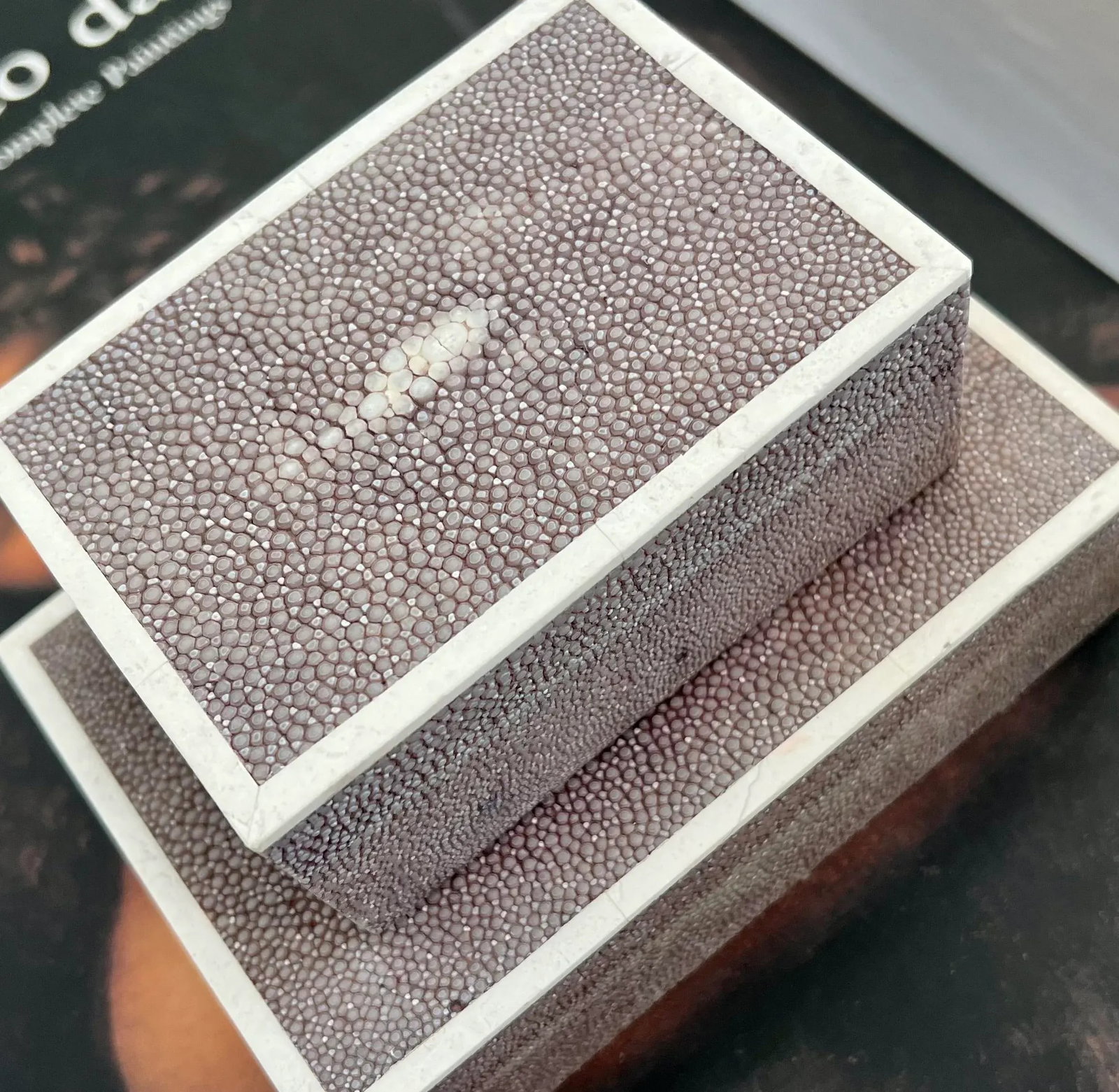 1980s Vintage Maitland - Smith Genuine Shagreen Boxes - Set of 2 - 2