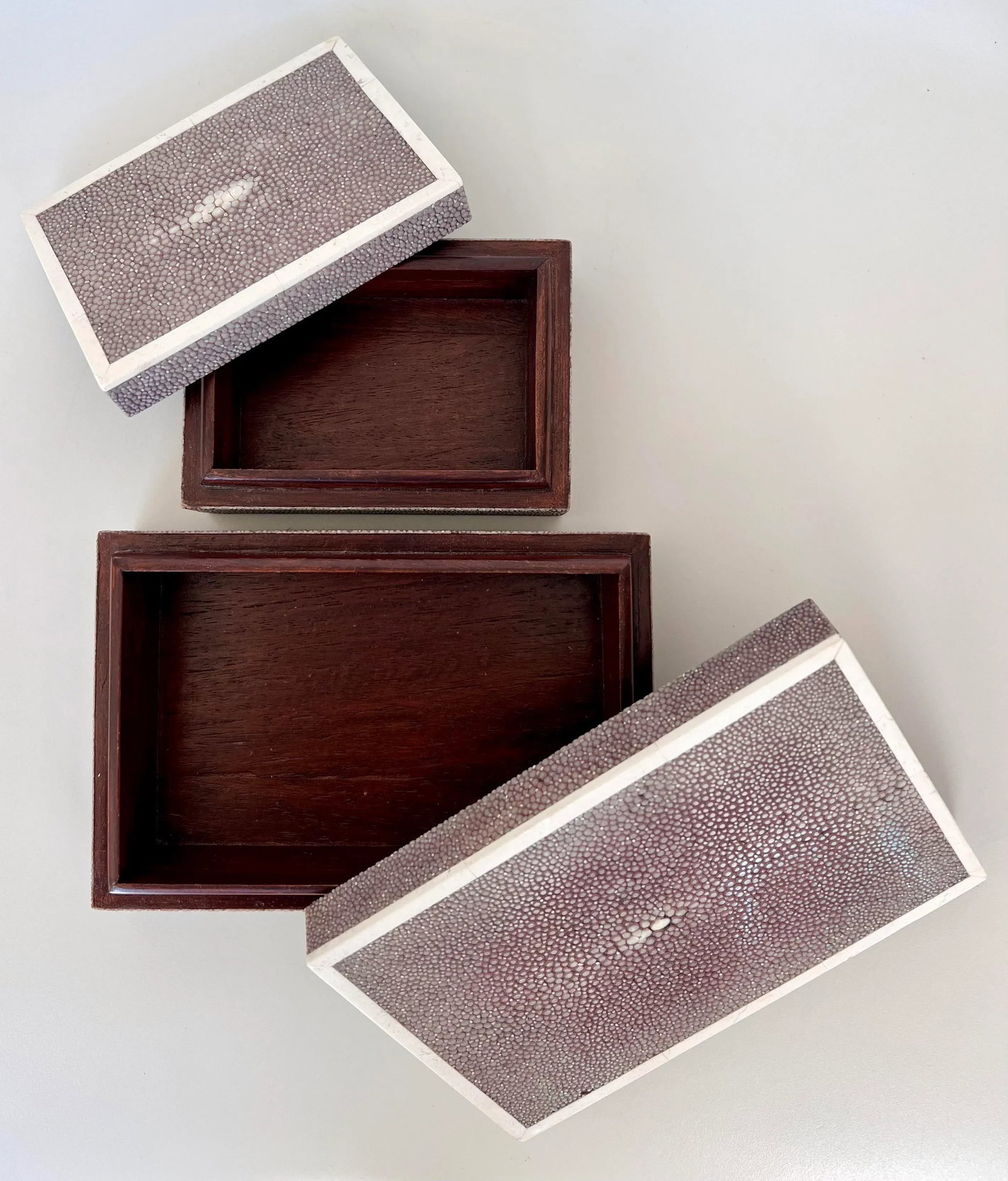 1980s Vintage Maitland - Smith Genuine Shagreen Boxes - Set of 2 - 6