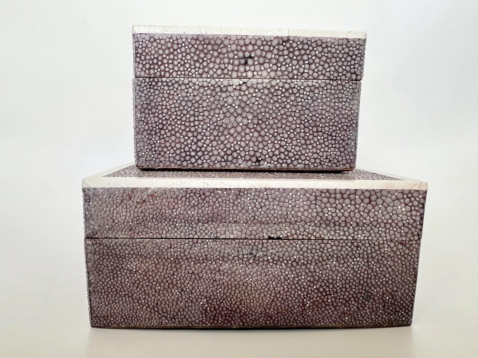 1980s Vintage Maitland - Smith Genuine Shagreen Boxes - Set of 2 - 9