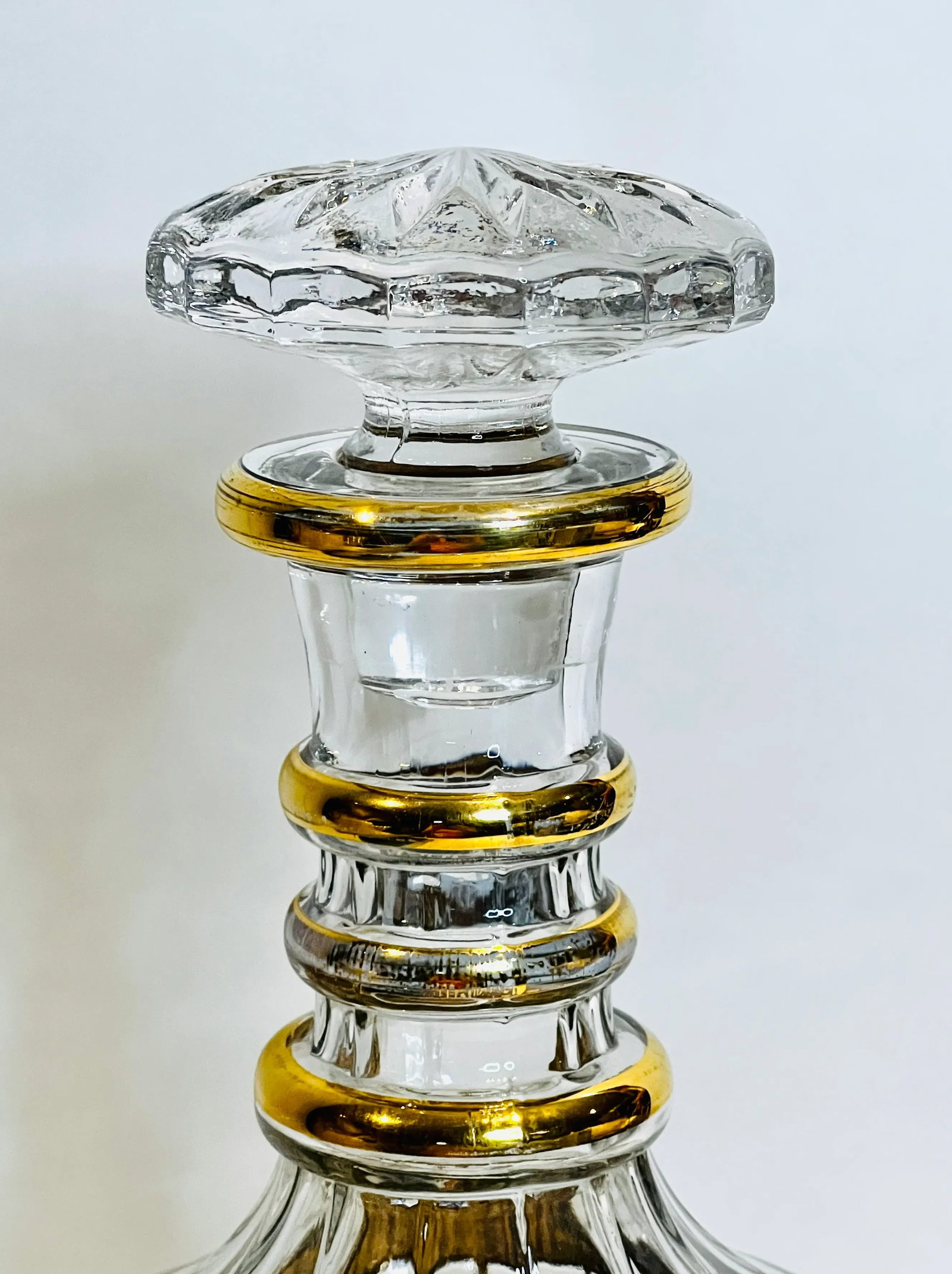 Imperial Glass Shoji Trellis Decanter MCM Barware With Stopper Vintage - 2