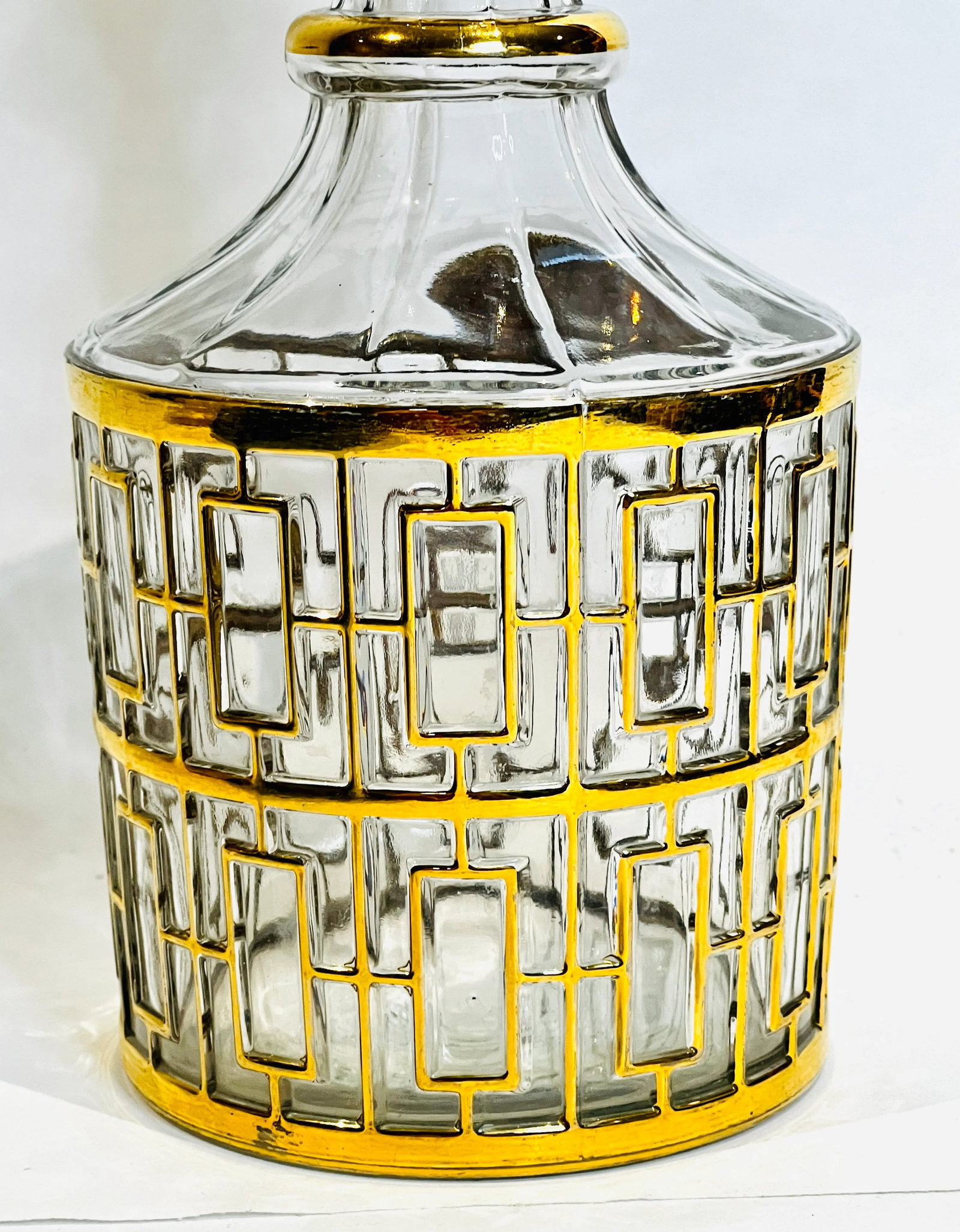 Imperial Glass Shoji Trellis Decanter MCM Barware With Stopper Vintage - 5