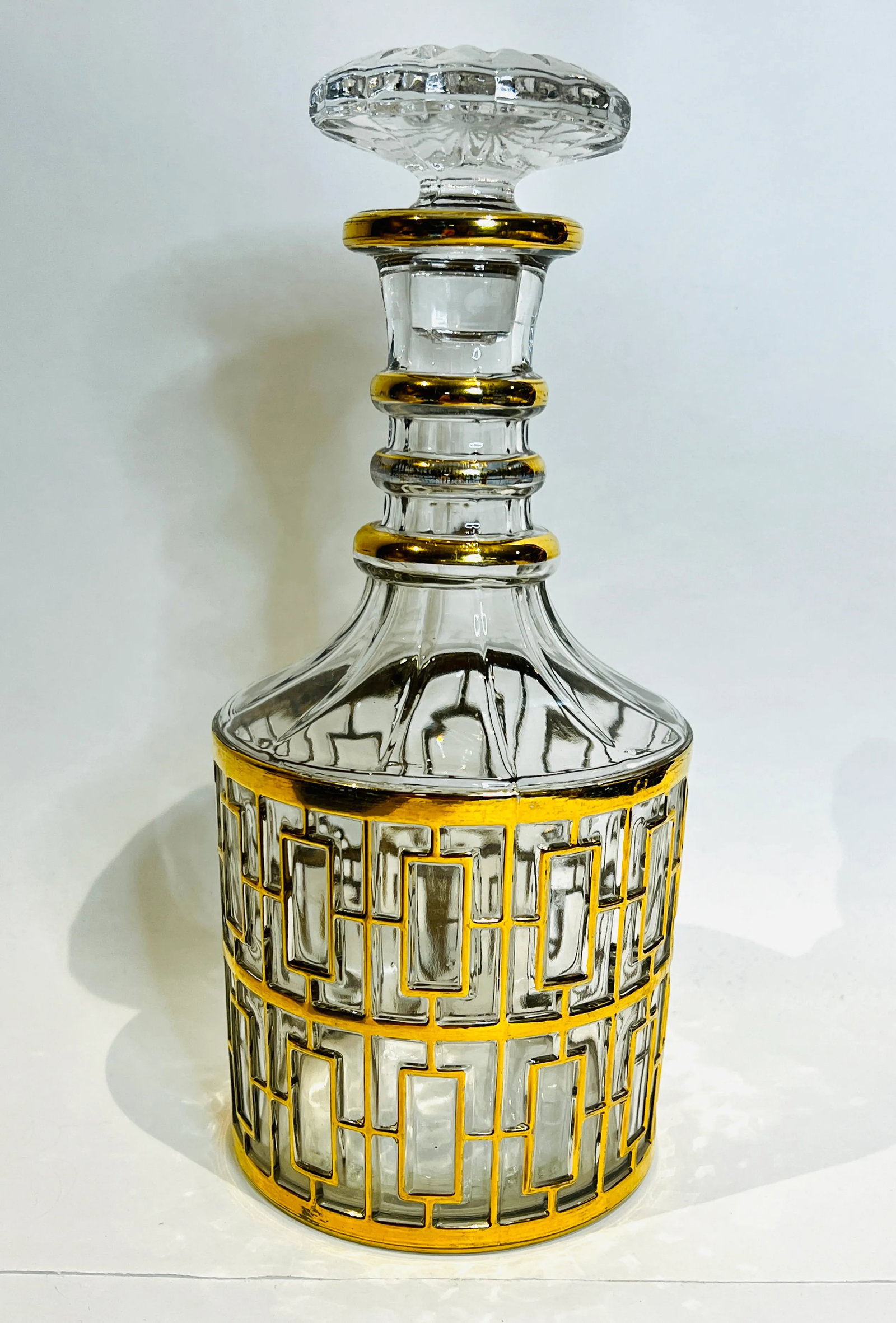 Imperial Glass Shoji Trellis Decanter MCM Barware With Stopper Vintage - 7
