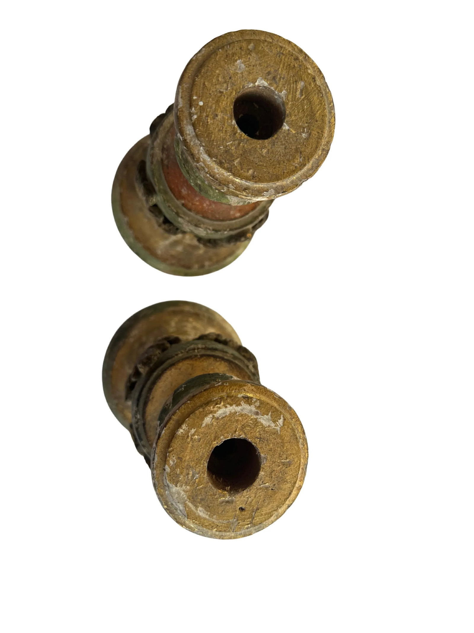 Early 19th Century Italian Carved Wood Candlesticks- a Pair - 4