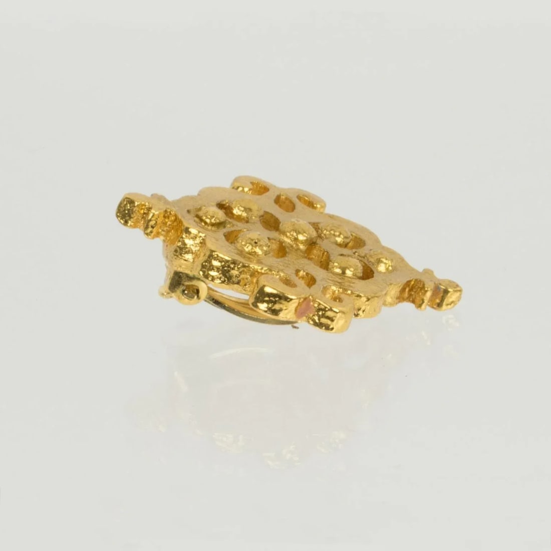 Yves Saint Laurent Paris Gilt Metal Baroque Pair of Clip Earrings - 6