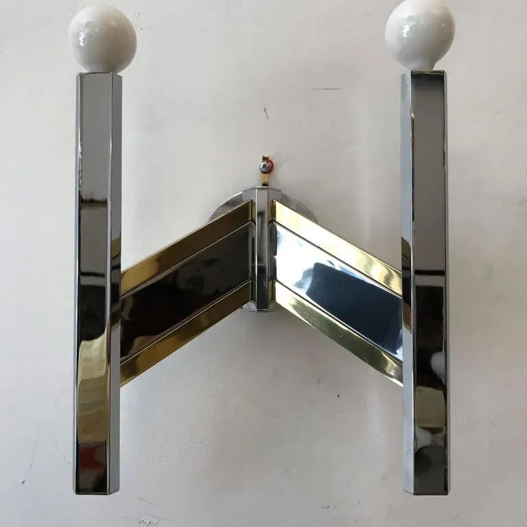 Large 1960s Space Age Sciolari Italian Wall Light - 4